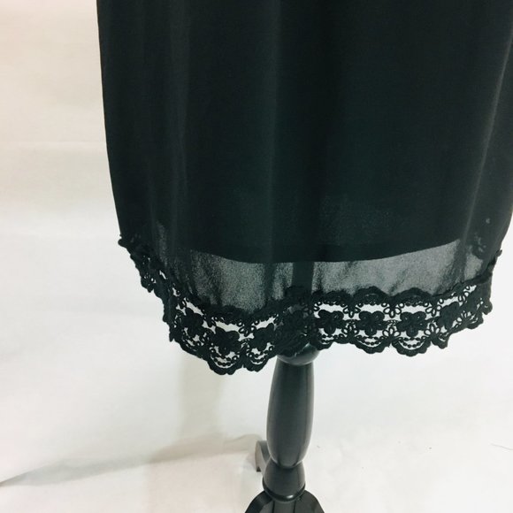 women's monteau BLACK DRESS tunic lace hem size M - Picture 3 of 11